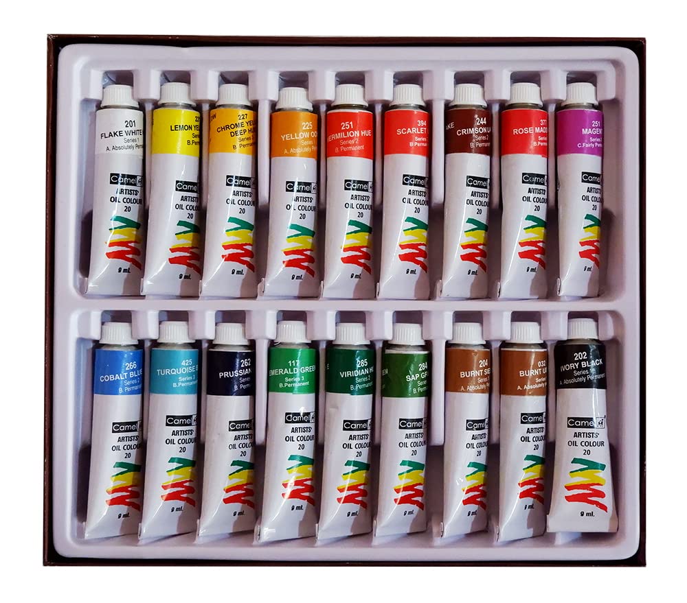 Camel Artist’s Oil Color Box – 9ml tubes, 18 Shades1